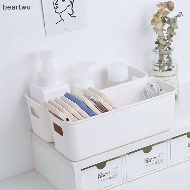 < Beartwo > Hộp đựng điện thoại di động để bàn đơn giản Hộp đựng mỹ phẩm Hộp đựng đồ lặt vặt dung tích lớn Giỏ đựng đồ lặt vặt Đẹp