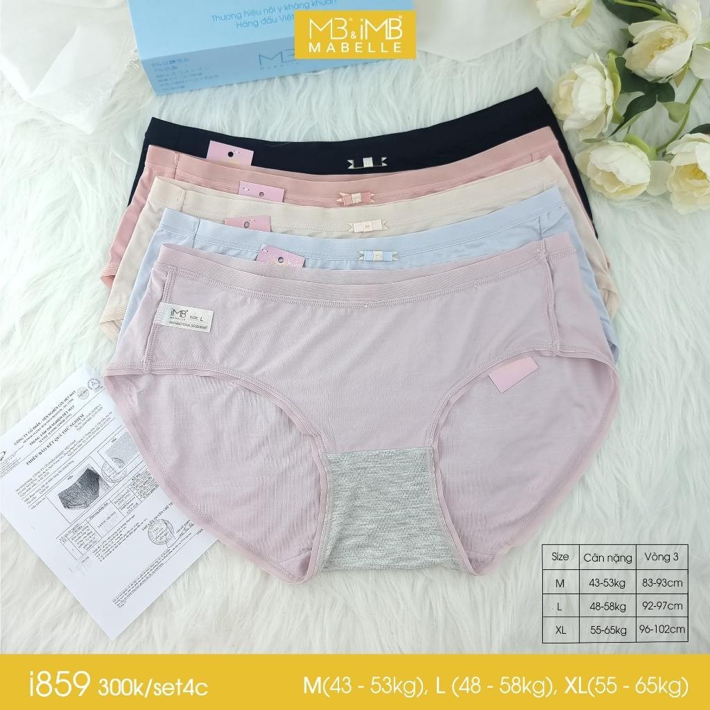Quần lót nữ MB i859 cotton kháng khuẩn cao cấp cạp vừa 4 màu đủ size [CHÍNH HÃNG]