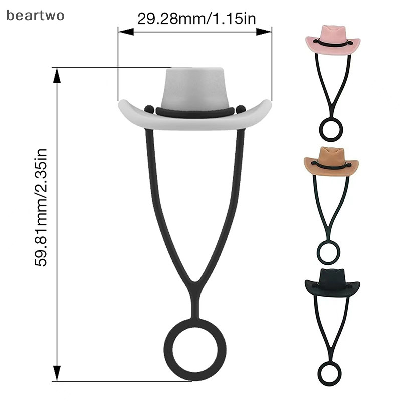 < Beartwo > Mũ Cao Bồi Silicon Nắp Ống Hút Tương Thích Cho Cốc 30 40oz Dễ Thương Ngộ nghĩnh Tumbler Ống Hút Topper Cốc Phụ Kiện Đẹp