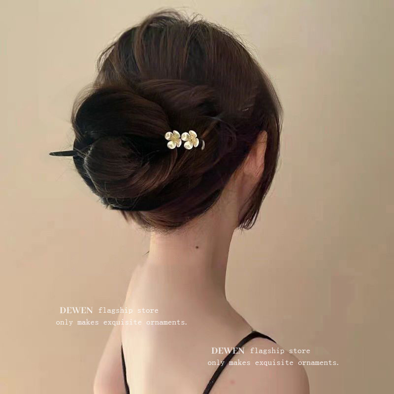 Kẹp tóc phong cách Trung Quốc mới Nữ Lily of the Valley Flower Kẹp tóc bằng gỗ
