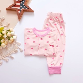 Bộ quần áo sơ sinh thun cotton lụa cúc thẳng siêu mềm mịn Bunnybaby cho bé 3-10kg