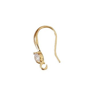 Túi đồng vàng 18K giữ màu 14k đơn giản móc tai nạm đá Zircon Dây treo trang sức thủ công diy Hoa tai Chất liệu phụ kiện