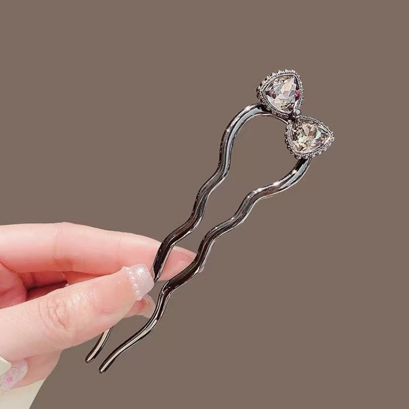 Mauropoli Kẹp tóc hình chữ U màu đen kiểu Pháp, kẹp cổ đơn giản, sẵn hàng