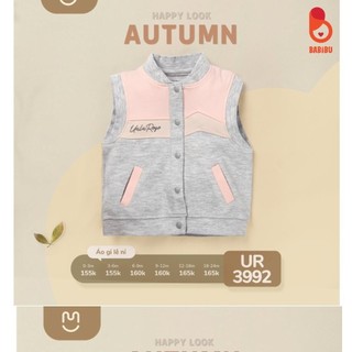 Áo gile nỉ cài giữa hãng Ualarogo cho bé 0-24M