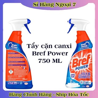 Chai xịt vệ sinh tẩy cặn canxi inox, vòi sen, vách kính Bref Power 750ml của Đức