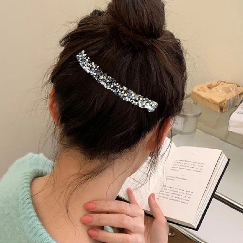 Kẹp Tóc Kim Cương Giả Sáng Bóng - Thời Trang, Thanh Lịch, Y2k, Nhựa - Công Cụ Phân Loại Tóc Gãy - Phụ Kiện Tóc Cho Bé Gái - Lược Chèn Vô Hình
