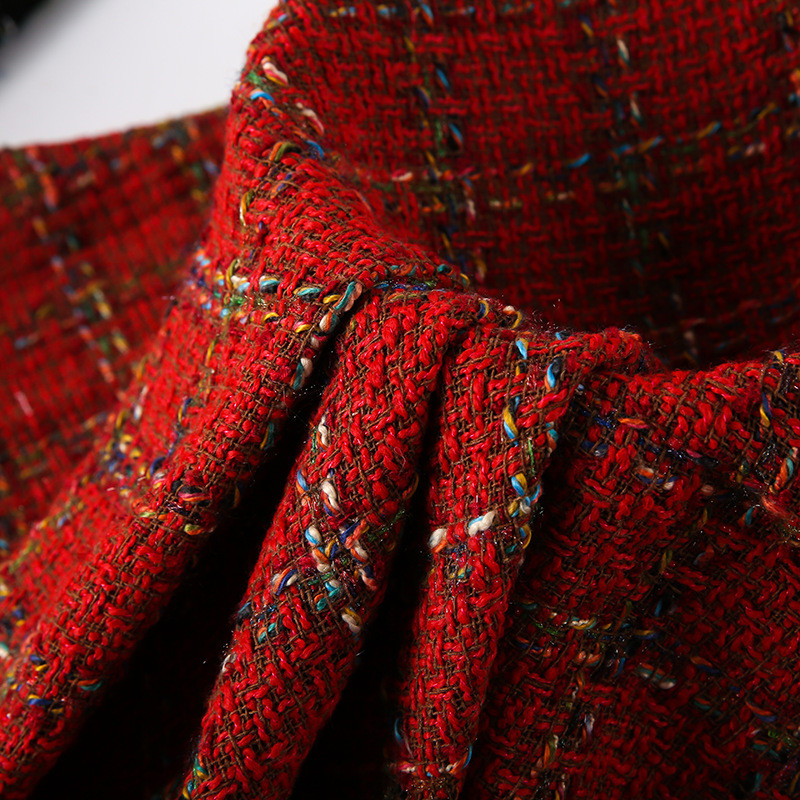 Quần Áo Dệt Tweed Phù Hợp Mùa Thu Đông - Vải Jacquard Caro Đen Trắng TJ22380