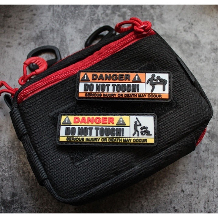 Patch_miếng dán velcro PVC cảnh báo_warning_chiến thuật _retro