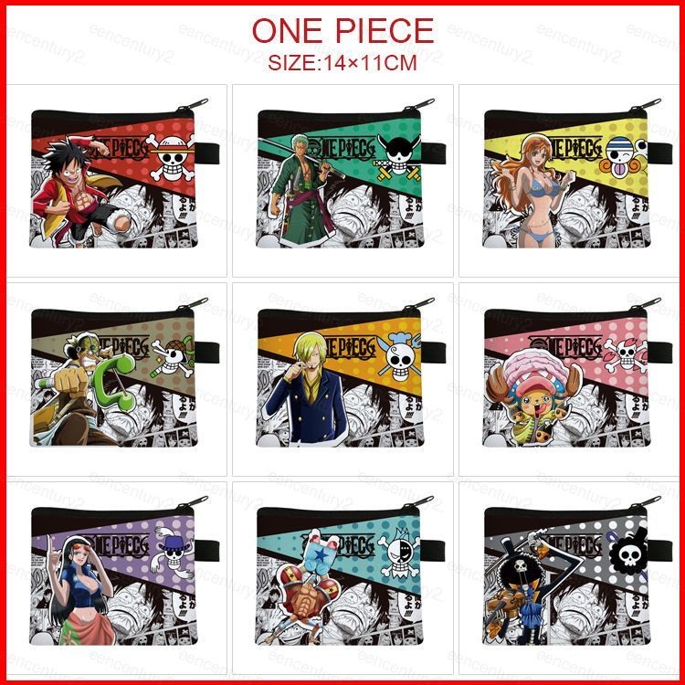 One Piece Luffy Trẻ Em Hoạt Hình Anime Ví Đựng Tiền Xu Ví Đựng Thẻ ID Tín Dụng Đựng Túi Tai Nghe Túi Bé Trai Ví