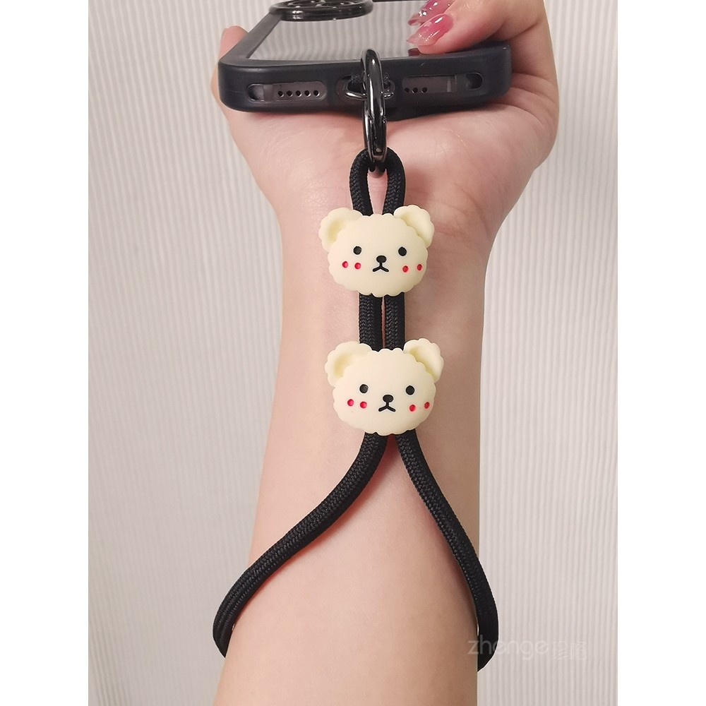 Gấu Nhỏ Dễ Thương Điện Thoại Di Động Đeo Ngang Cổ Camera Dây Đeo Cổ Tay Dây Chống Mất Dây