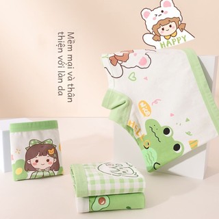 Bộ 4 quần lót bé gái hình quả bơ dễ thương - Quần lót xanh lục không bó mông