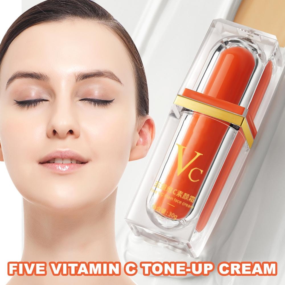 Learnever Five Vitamin C Tone-up Cream Deep Hydration Brightening Skin Makeup Z8h3