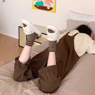 XIXITIAO Lanh Dép Bé Gái Bốn Mùa Đa Năng Vui Nhộn Influencer Cừu Nhật Bản ins Casual Home Đế Mềm