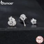 Bamoer Bạc 925 Moissanite Bông Tai Bông Tai Thiết Kế Hoa Hồng Món Quà Trang Sức Cho Nữ