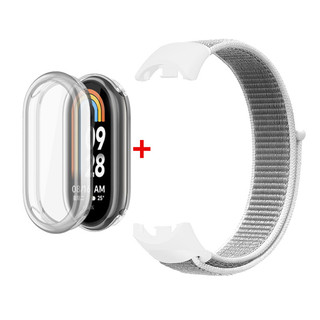 Dây đeo 2in1 + Vỏ dây đeo Nylon dệt Dây đeo cổ tay cho Xiaomi Smart Band 10 / Miband 9 / Miband 8 Vỏ bảo vệ màn hình