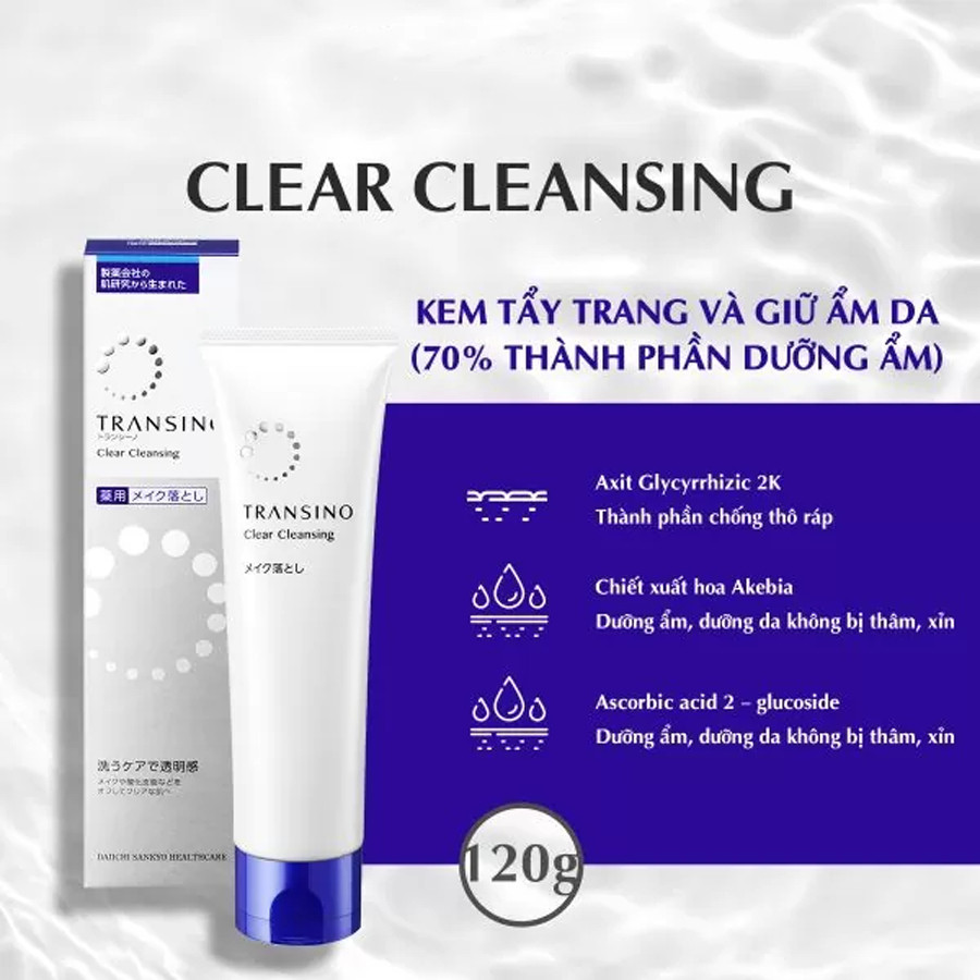 Kem tẩy trang Transino Clear Cleansing 120g sạch dầu nhờn