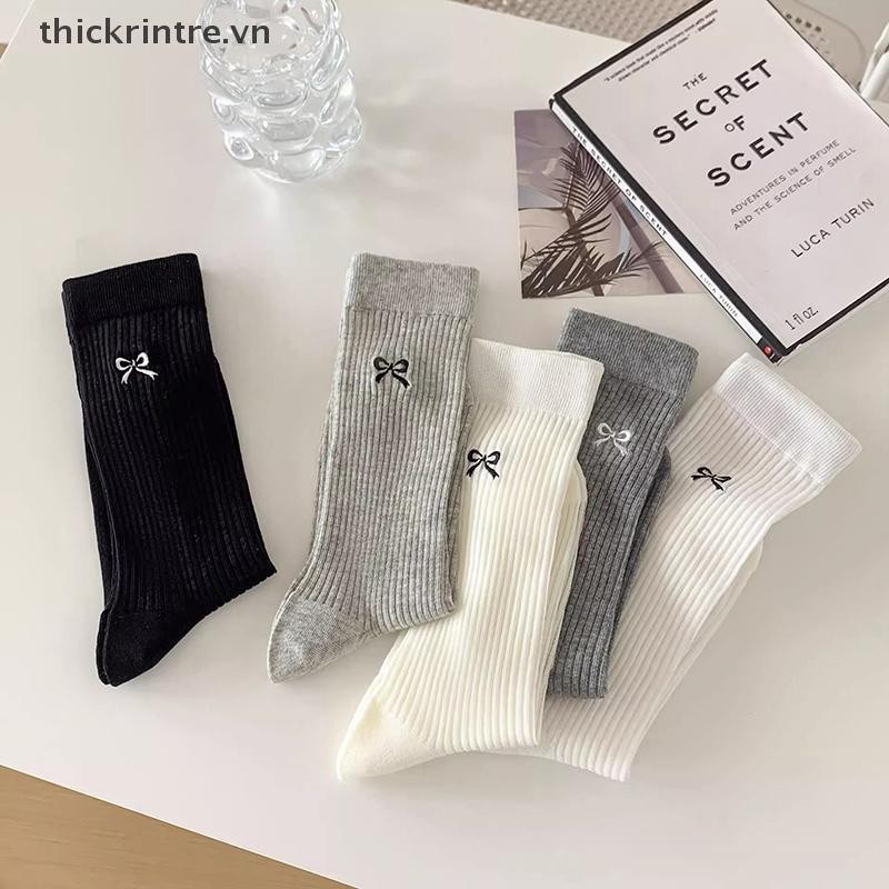 Thi 1 Cặp Nữ Mỏng Rỗng Ra Dài Rời Tất Ngọt Ngào Bé Gái Nhật Bản Màu Trơn Thoáng Khí Cotton Xuân Hè Thả VN