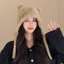 CHEESELY Mùa Thu Đông Beanie, Mũ Đan Unisex Ấm Áp, Chất Lượng Cao Có Dây Buộc Bảo Vệ Tai Mũ Chui Đầu