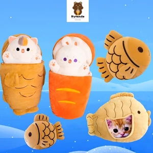 Kawaii Taiyaki Mèo Sang Trọng Đồ Chơi Dễ Thương Cà Rốt Thỏ Sang Trọng Gối Búp Bê Thỏ Vui Nhộn Ẩn Trong Cà Rốt Đồ Chơi Nhồi Bông Mềm Mại Cho Bé Làm Dịu Búp Bê Trang Trí Phòng Ngủ Búp Bê Trẻ Em Bé Gái Quà Tặng Sinh Nhật