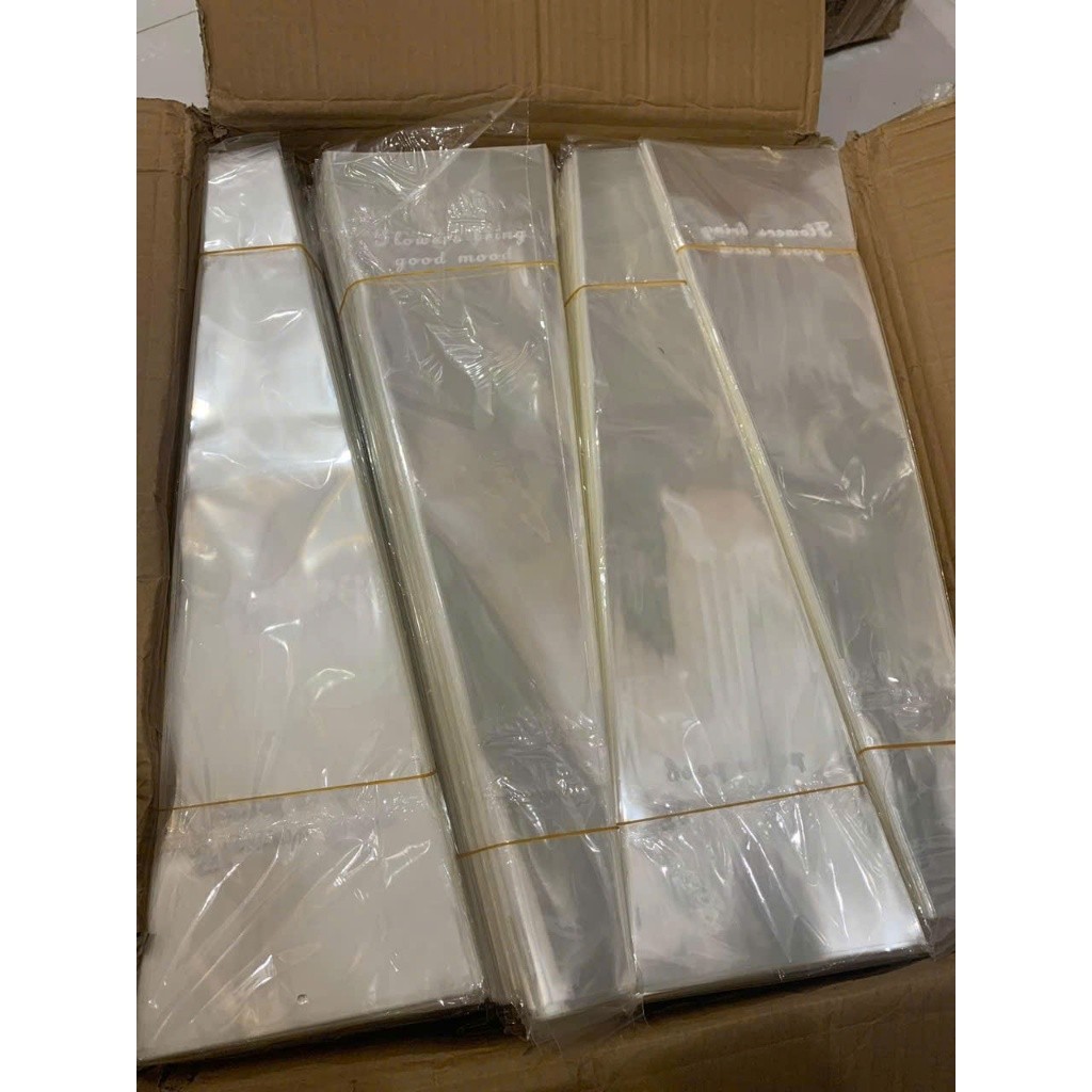 TÚI BÓNG KÍNH ĐỰNG BÓ HOA 1 BÔNG, 2 BÔNG , 3 BÔNG, 5 BÔNG GÓI HOA , GÓI QUÀ, IN CHỮ 1 XẤP 50 CÁI ANGIHOME