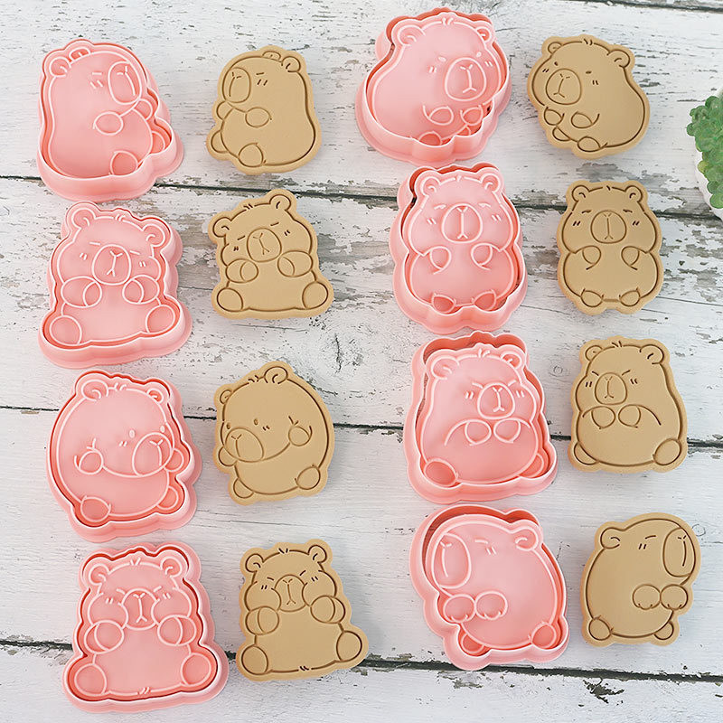 Bộ 8 khuôn cắt bánh quy Capabala hoạt hình dễ thương, hình chuột lang Capybara, dùng cho bánh quy, trái cây, bánh mì hấp, fondant