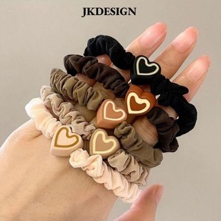 Jkdesign Dây buộc tóc ruột nhỏ, Dây buộc tóc đàn hồi cao hình trái tim nhiều màu, Dây buộc tóc Mini có độ đàn hồi cao phổ biến cho bé gái