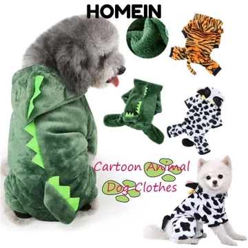 Homein Thú Cưng Chó Áo Khoác, Động Vật Hoạt Hình Ấm Áp Lông Cừu Quần Áo Cho Chó Con Dễ Thương Mèo Khủng Long Trang Phục Thú Cưng Quần Áo Áo liền quần Cho Chó