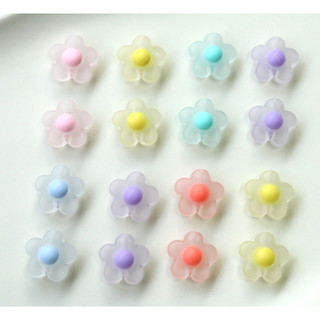 Phụ kiện acrylic DIY hoa mận mờ trong suốt nhiều màu sắc, bông tai, kẹp tóc, chất liệu ốp điện thoại bán buôn
