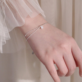 S925 Bạc Đôi Sao Vòng Tay Đơn Giản Trang Sức Thời Trang Nữ Sinh Quà Tặng