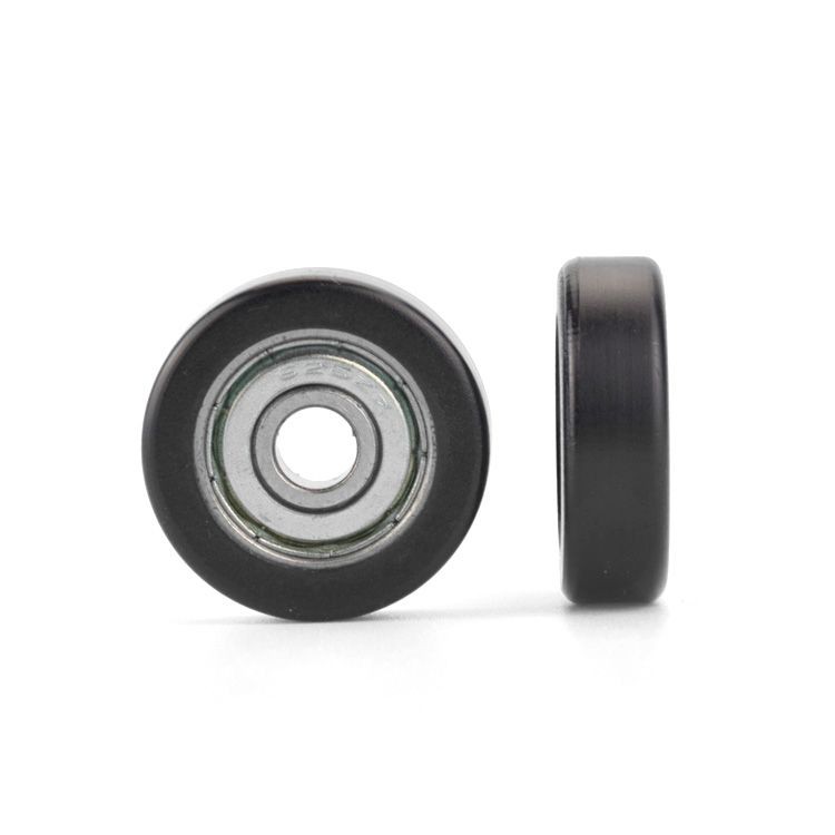Vòng bi lăn bánh phẳng thụ động Bánh xe nhỏ Cửa sổ trưng bày bằng cao su POM Nylon Vòng bi bọc nhựa Hướng dẫn ròng rọc Bánh xe trục AF