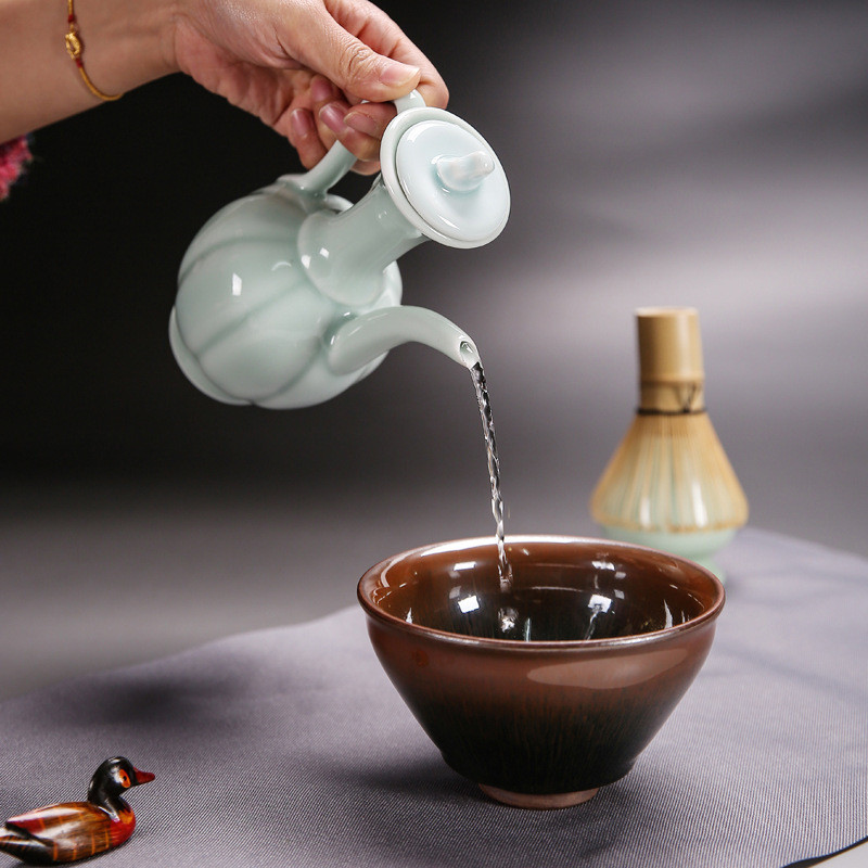 Ấm trà cầm tay Matcha Imitate Song Dynasty Gốm Ấm đun nước Làm ấm trà Matcha