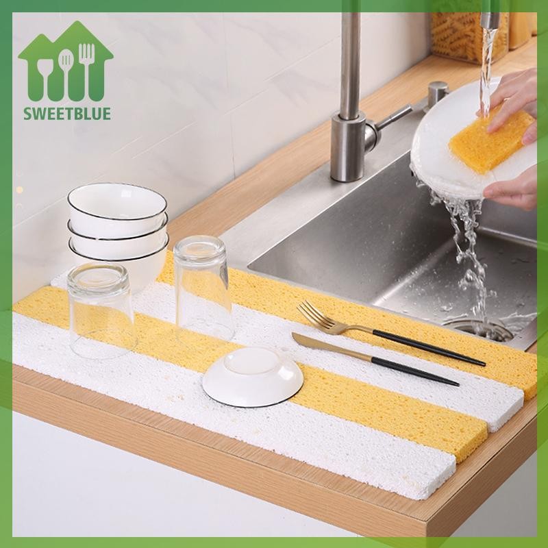 SWEET Bồn Rửa Nhà Bếp Splash Guard Bọt Biển Có Thể Điều Chỉnh Món Ăn Sấy Thảm Phòng Tắm Bồn Rửa Nước Bắt Thảm Thấm Hút Mặt Bàn Bảo Vệ n