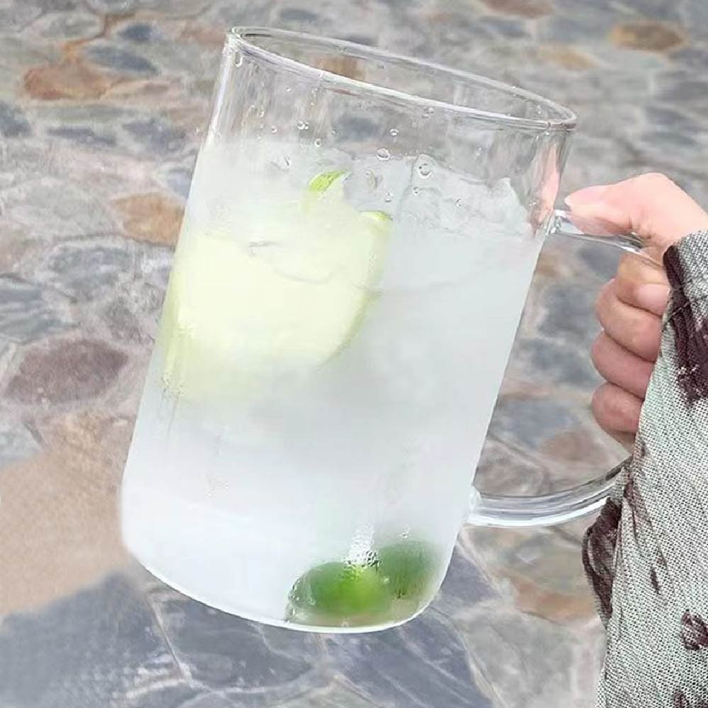 Cốc thủy tinh dung tích lớn 1L có nắp & ống hút | Đồ uống trong suốt cho nước ép, nước, cà phê đá