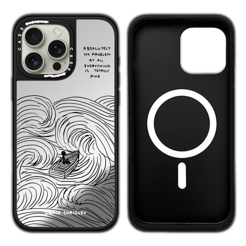 CASECASE X HẤP DẪN KHÔNG CÓ VẤN ĐỀ Ốp lưng iPhone gương đen & bạc hút từ tính IPhone 16 15 14 13 12 Pro Max Plus Ốp lưng cứng có hộp khắc logo