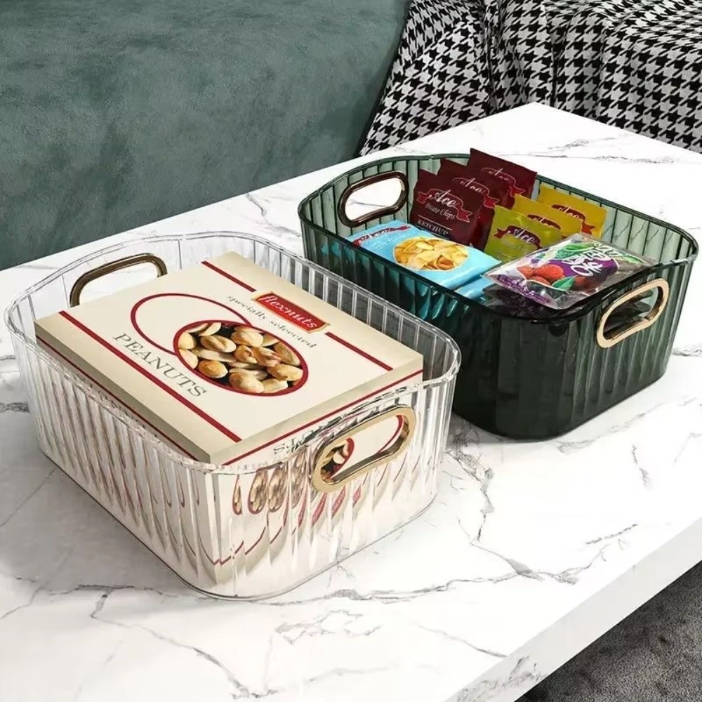Hộp đựng mỹ phẩm để bàn DAYBREAK, Giỏ đựng đồ trang điểm đa năng hình chữ nhật, Hộp đựng đồ ăn nhẹ Acrylic bền