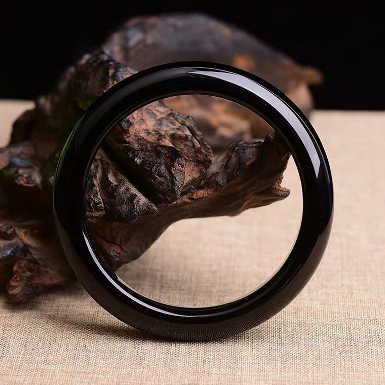 Vòng tay nam nữ tinh tế đa kích thước obsidian tự nhiên