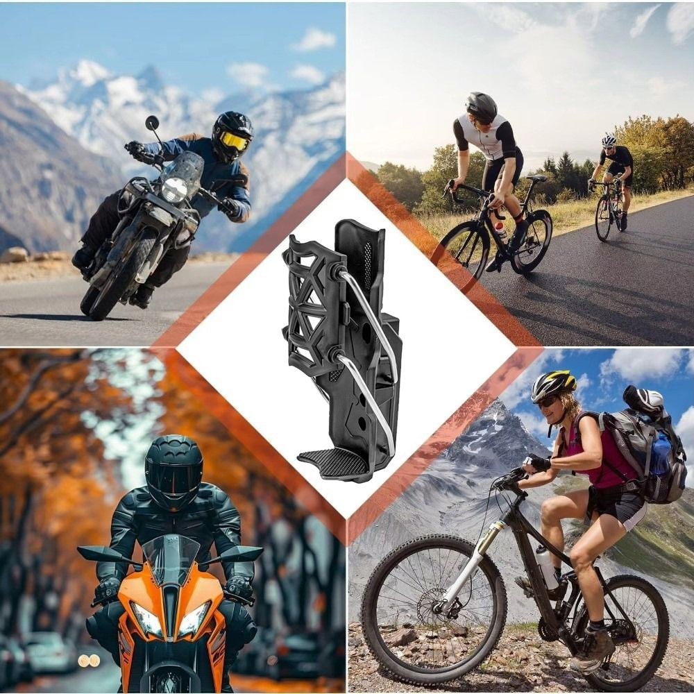 Giá đỡ chai nước Happynook màu đen, điều chỉnh được, xoay 360 độ - Phù hợp xe đạp và xe máy