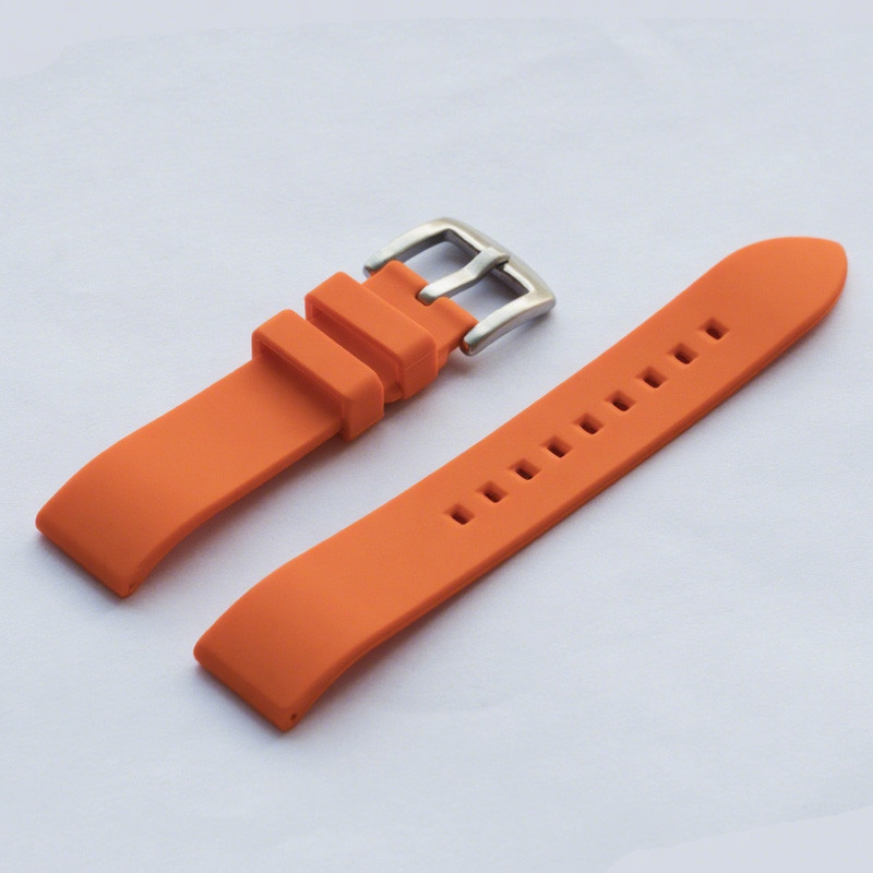 Khóa màu đen - Dây đeo đồng hồ silicon phát hành nhanh 18 / 19 / 20 / 21 / 22 / 24mm Cao su đa năng Giao diện phẳng Phụ kiện dây đeo đồng hồ silicon
