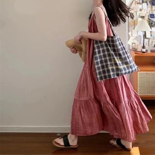 Váy yếm cổ điển mùa hè Plus Váy lớn nữ