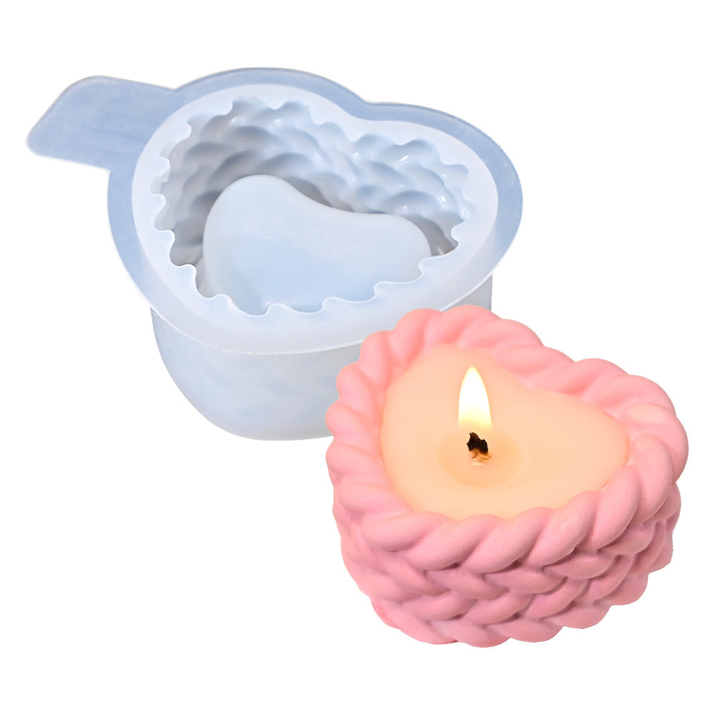 Xoắn Cốc Thạch Cao Khuôn DIY Tròn Hình Trái Tim Hút Nước Nồi Hình Xoắn Trồng Hộp Bảo Quản Khuôn Silicon