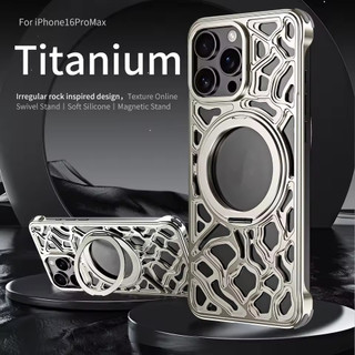 [JLK] Ốp Điện Thoại Không Khung Hợp Kim Nhôm Từ Tính Cho iPhone 17 Air 15 16 Pro Max Với 360° Vỏ kim loại chống sốc đứng
