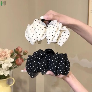 Kẹp lưới vuốt tóc điểm chấm bi phong cách đơn giản dành cho phụ nữ và bé gái sử dụng hàng ngày