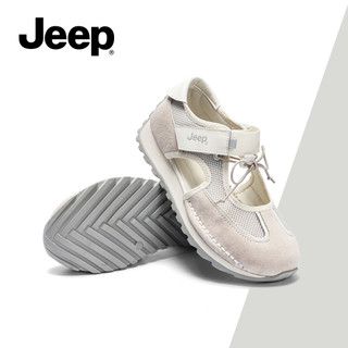 Giày Mary Jane hở mũi nữ JEEP Mùa hè mới, Thiết kế cắt, Thời trang hợp thời trang, Dép thể thao, Đi lại đa năng