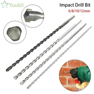 Yuukii 1 Mũi khoan tác động, Mũi khoan cacbua vonfram cực dài, 6 / 8 / 10 / 12mm Thâm nhập tường Mũi khoan xoắn 300 / 350mm cho bê tông Masonry