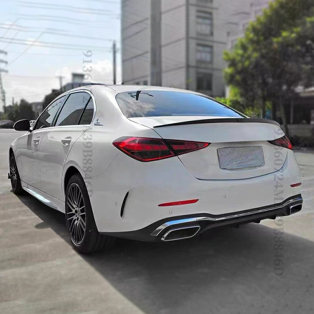 Dành Cho Xe Mercedes Benz C W205 Sedan Và C63 C43 4Door 2014 2015 2016 2017 2018 2019 2020 2021 2022 Phía Sau AMG Phong Cách Xẻ Tà Cánh Đuôi Không Khí Trang Trí Boot Lip Refit Viền