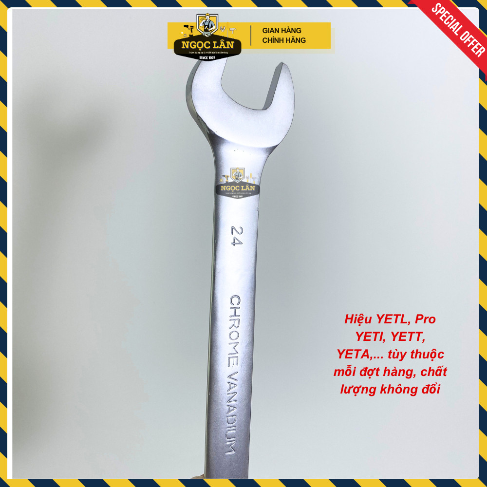 [Hàng đẹp] Bộ cờ lê vòng miệng YETL 8-24mm vặn ốc, bulong thép dày dặn CRV chất lượng