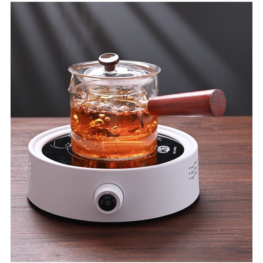 Ấm trà thủy tinh dày chịu nhiệt Borosilicate cao 500ml Bộ trà Kung Fu tay cầm bên hông