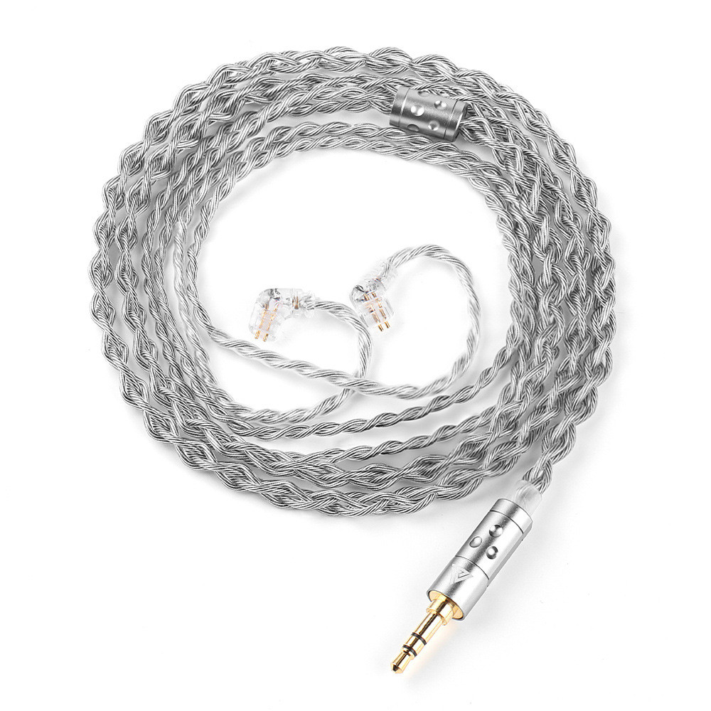 QKZ T7 Bạc Mạ Cáp 3.5mm Cắm QDC 2PIN 336 Lõi Mạ Bạc Tai Nghe Nâng Cấp Cáp S-Pin Cho KZ TRN CCA