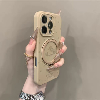 Dễ Thương KT Cat Planet Wave Point Giá Đỡ Từ Tính Ốp lưng Di Động Cho iPhone16 15 14 13 12 11 Pro Max Chống Sốc Bảo Vệ Camera Mặt Sau Cứng Chống Rơi