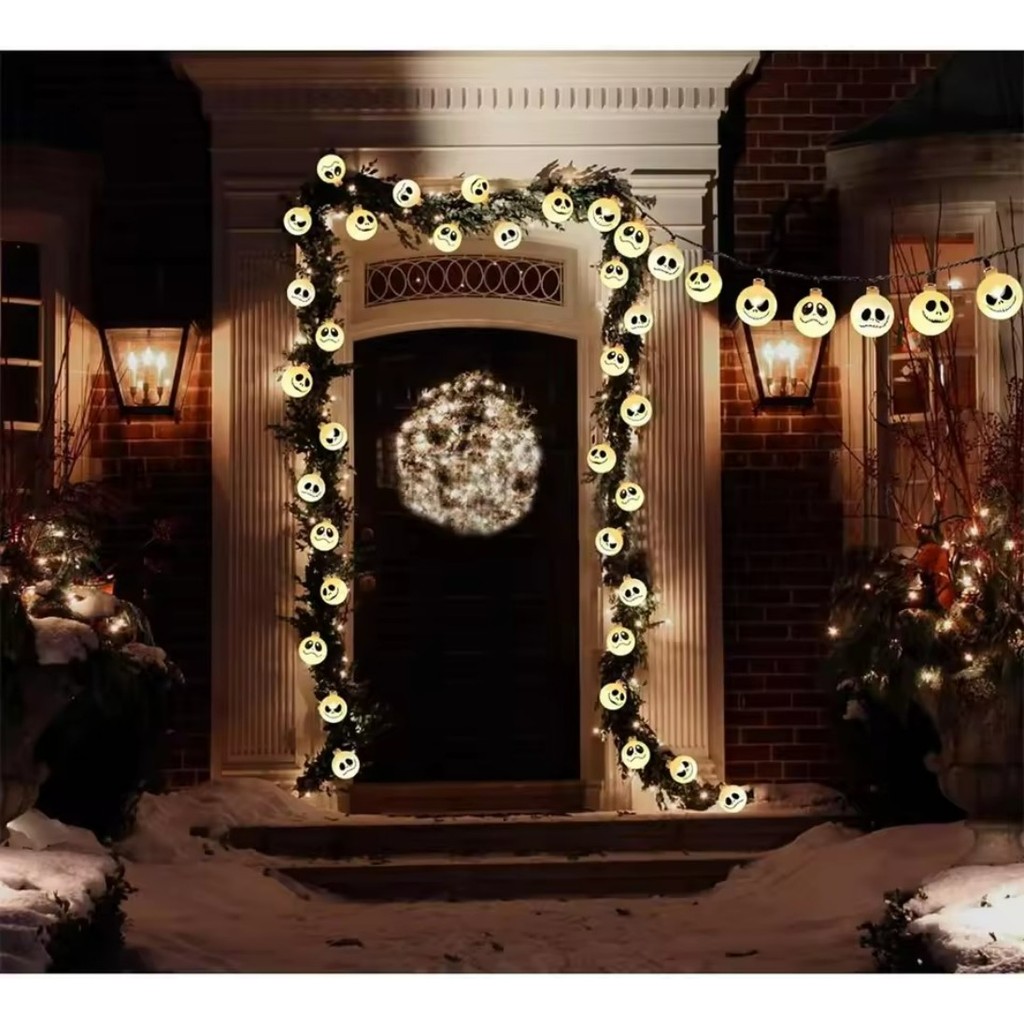 Dây đèn LED mặt ma Halloween 10 đèn LED hoạt động bằng pin, Trang trí tiệc kinh dị cho ngôi nhà ma ám / bữa tiệc Halloween, Đồ trang trí bằng nhựa dễ thương và đáng sợ